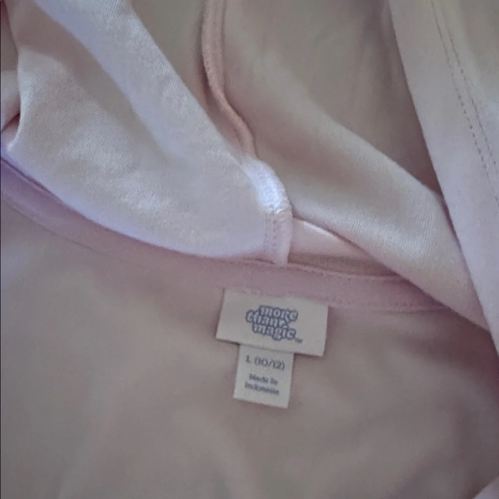 More than magic girls pink velour track suit gold sequin racing stripe & shirt L